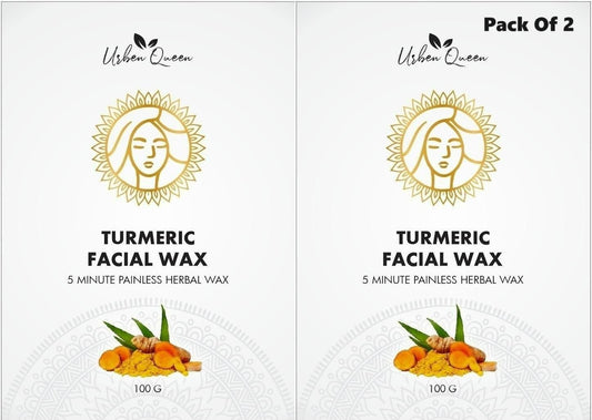 Turmeric Facial Wax - 5 Minute Painless Herbal Wax Powder (100g) (Pack of 2)