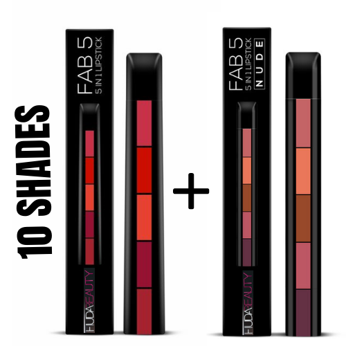 FAB 5+5 Shades HudaBeauty Pop-Up Lipstick