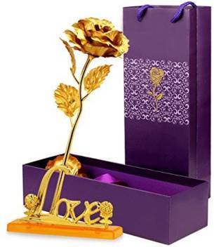 24K Golden Infinity Rose with LOVE base stand