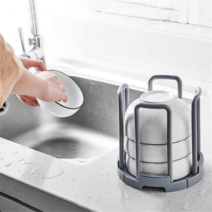 Retractable Drain Storage Rack Desktop Bowl Holder