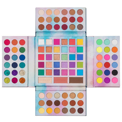 BEAUTY GLAZED PASTEL PARADISE 105 COLOR EYESHADOW ( FREE 5 SHADES OF LIPSTICK )