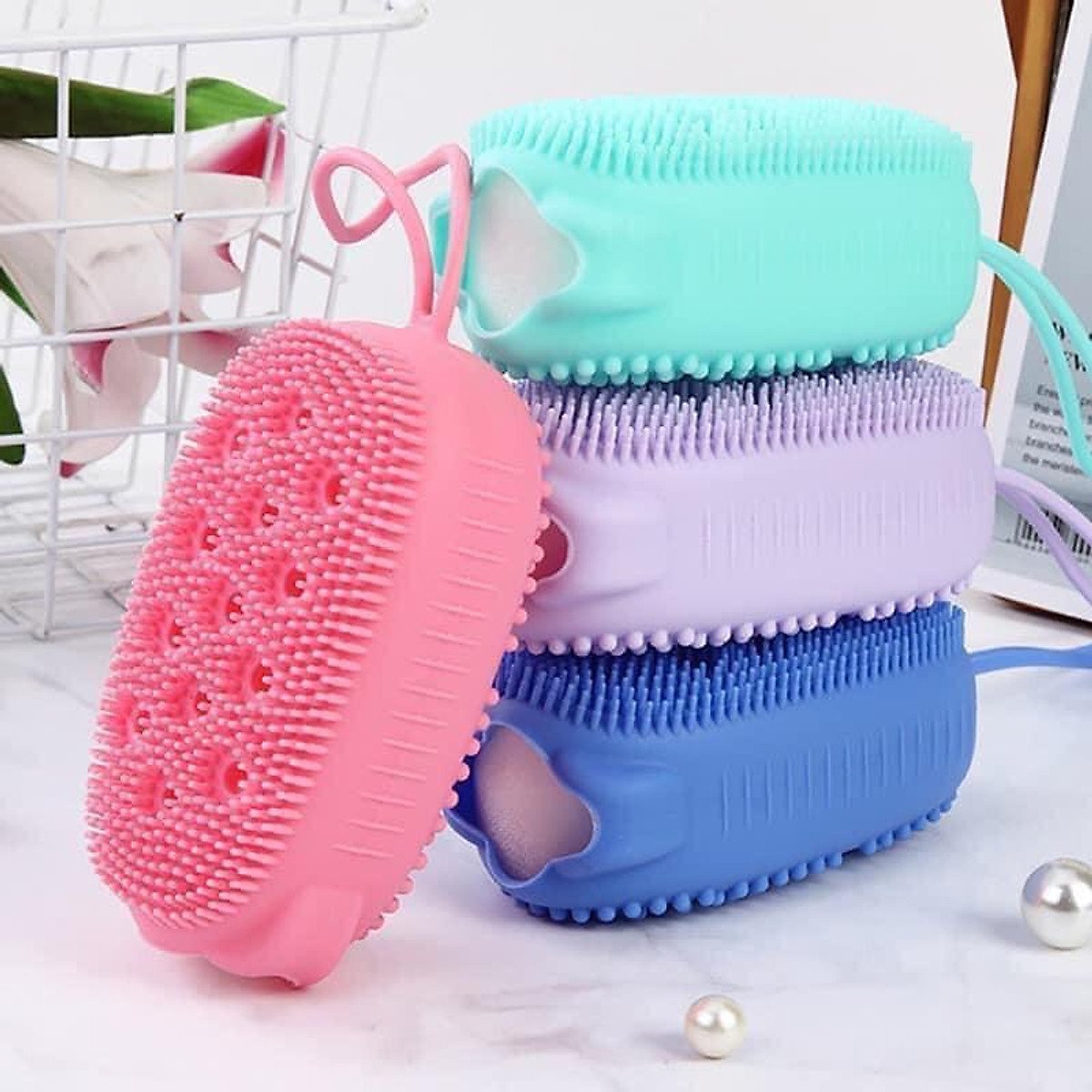 Double Sided Silicone Bathroom Bath Brush