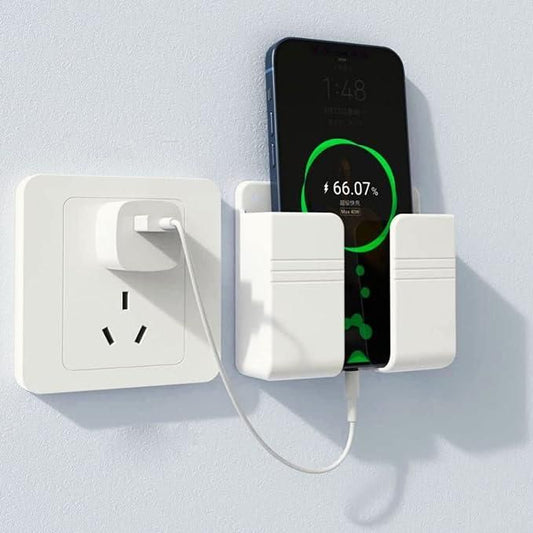 Wall Mounted Mobile Holder With Adhesive Strips& Charging Holder�(Pack of 2)