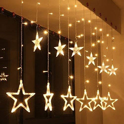 Stars Curtain String Lights Window Curtain Lights (10 Stars 138 LED)