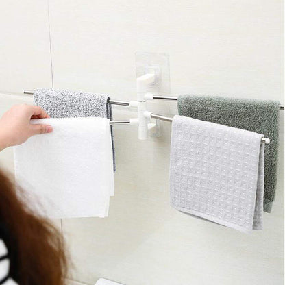 Wall Mounted Plastic and Stainless Steel 4 Bar Towel Rack