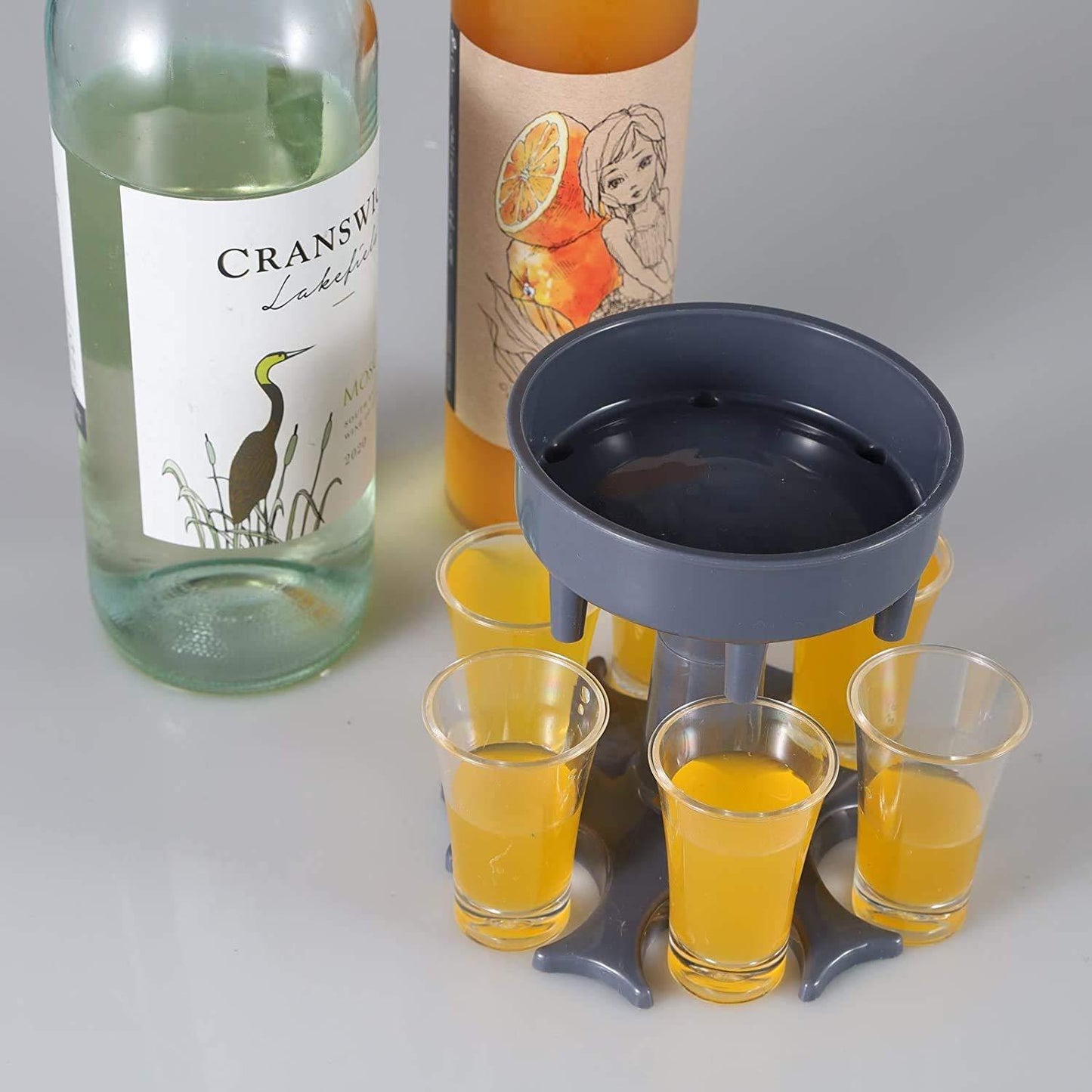 Shot Glasses Dispenser (6 Acrylic Cups Included)