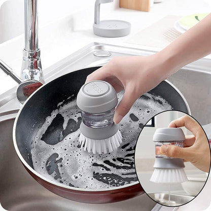 Cleaning Brush with Soap Dispenser for Kitchen, Sink, Dish Washer with Storage Stand