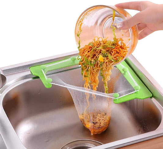 Corner Sink Garbage Rack Triangular Mesh Hanging Net ( Free 30 Net Bags )