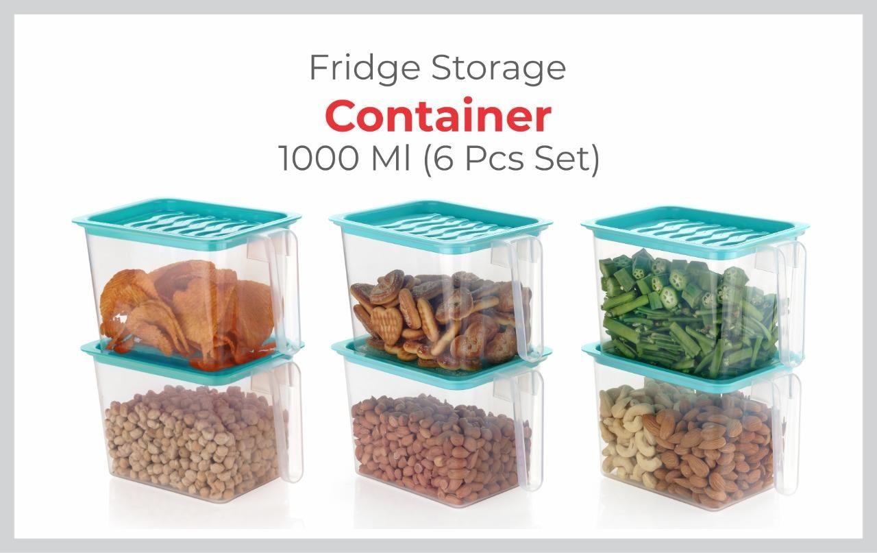 Fridge storage containers Pack of 6, Blue)