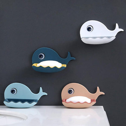 Whale Shaped Soap Holder Shower Drain Soap Box (Pack of 2)