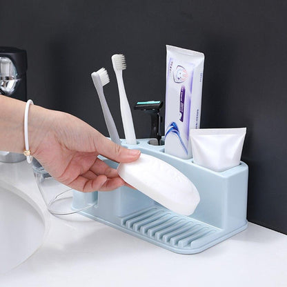 Toothbrush Holder & Soap Storage Rack Organizer Shelf