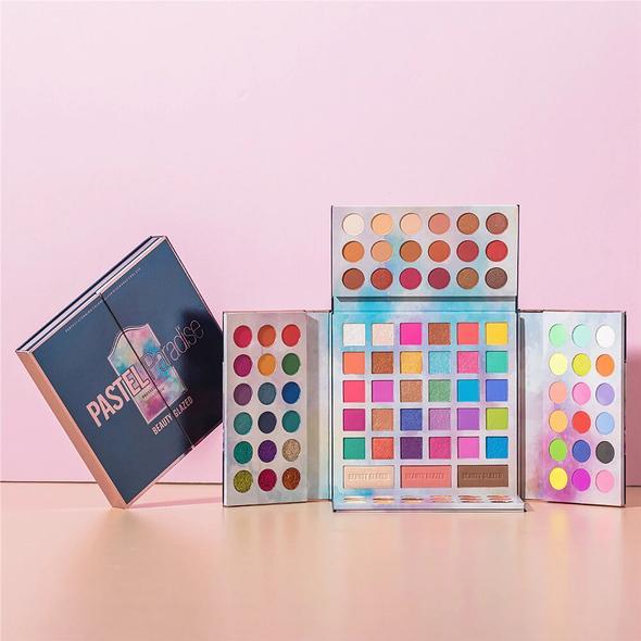 BEAUTY GLAZED PASTEL PARADISE 105 COLOR EYESHADOW ( FREE 5 SHADES OF LIPSTICK )