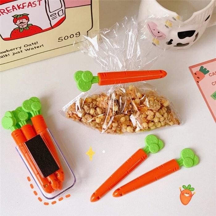 Cartoon Carrot Shape Food Sealing Clips (Pack of 5)