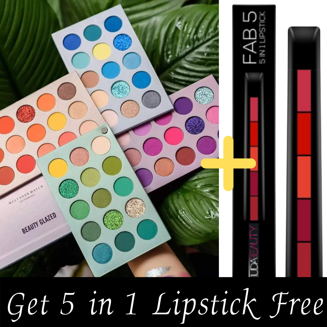 60 in 1 Eye Shadow Palette ( 60 Shades ) + Free 5 Shades of Lipstick